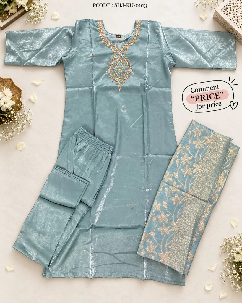 Premium Silk Based Three-Piece Set - flatlay