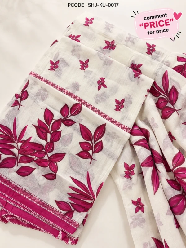 Elegant Embroidered Kurti Set with Pearls & Handwork Detailing - flatlay