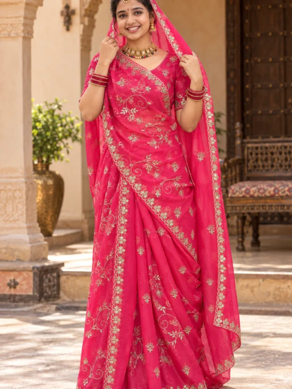Royal Darbari Look Festive Saree - model front