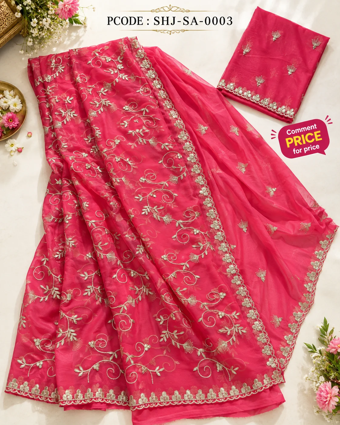 Royal Darbari Look Festive Saree - hanger display