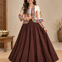Embroidered Lehenga Choli with Koti