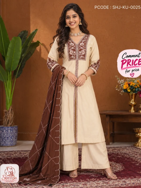Elegant Roman Silk Anarkali Suit Set with Heavy Embroidery